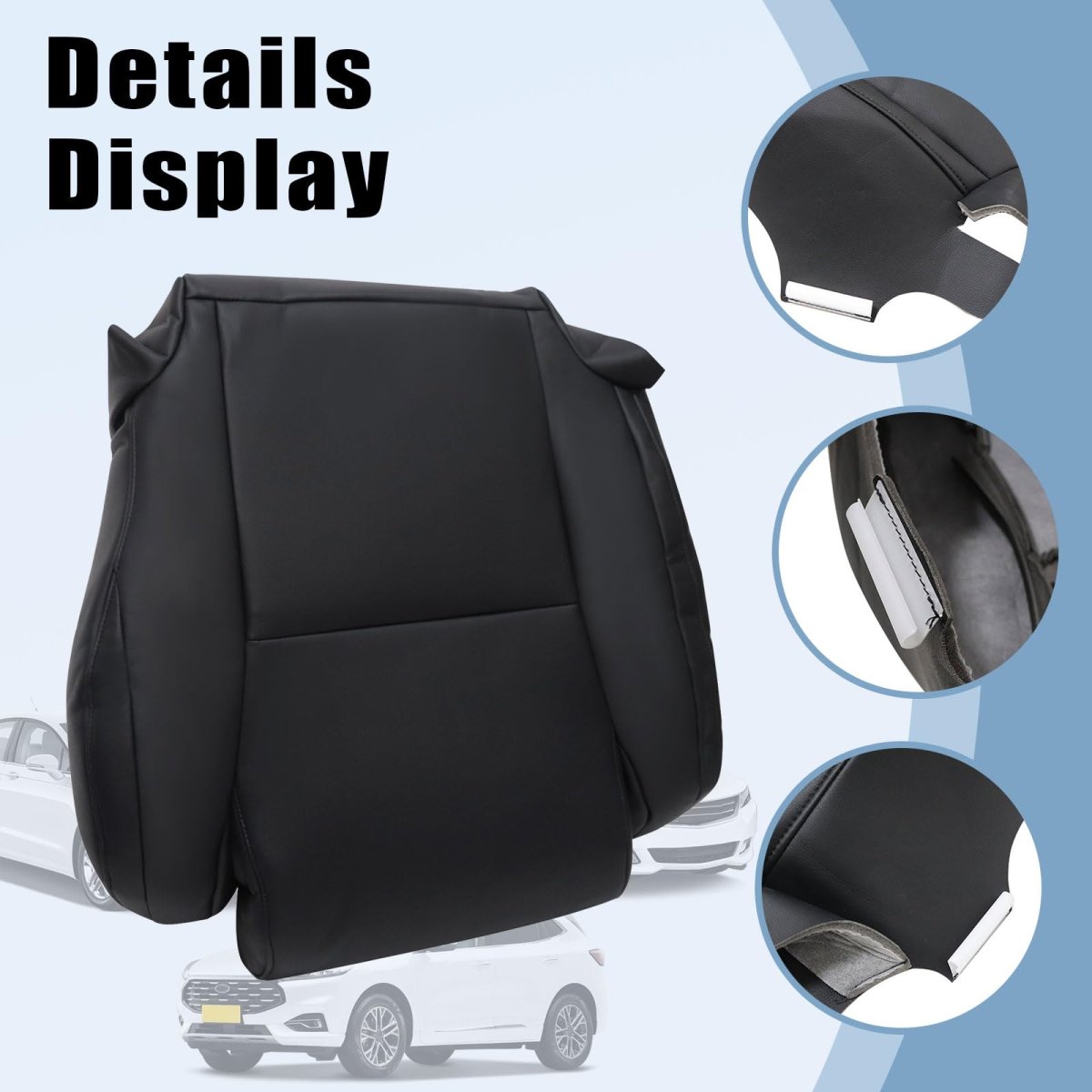 Driver Side Bottom Replacement Leather Seat Cover Black For Toyota Tundra Sequoia 2007 2008 2009 2010 2011 2012 2013 Interior