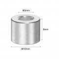 Uxcell 20pcs Aluminum Spacer 5mm Bore 10mm Od 8mm Length Screw Standoff Bushing Plain Finish Round For M5 Screws Bolts And Rods