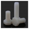 Seroni 5-20pcs Nylon Hex Head Screws White Plastic Hexagon Bolts Screw M3 M4 M5 M6 Color 10pcs Size M4x10mm