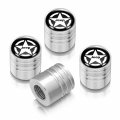 Ipick Image For Jeep Willys Star Logo In Black On Shining Silver Aluminum Cylinder-style Tire Valve Stem Caps