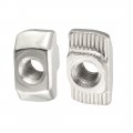 Uxcell Sliding T Slot Nuts M6 Half Round Roll In T-nut For 4545 Series Aluminum Extrusion Profile Carbon Steel Nickel-plated