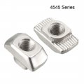 Uxcell Sliding T Slot Nuts M6 Half Round Roll In T-nut For 4545 Series Aluminum Extrusion Profile Carbon Steel Nickel-plated