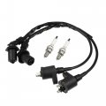 2 Set Motorcycle Racing Ignition Coil With Spark Plug For 50cc 125cc 150cc 4-stroke Moped Scooter Atv Go Kart Pit Dirt Bike 