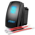 Nilight Led Light Bar Rocker Switch Stereo 5 Pin Laser On Off 20a 12v 10a 24v Jumper Wires Set 2 Years Warranty 90006b Blue 