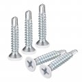 Uxcell 8 X 1 White Screws Self Drilling 50pcs Flat Head Phillips Sheet Metal Screw Wood To