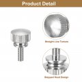 Uxcell M3x8mm Knurled Thumb Screws 4pcs Brass Bolts With Shoulder Grip Knobs Fasteners Silver Tone