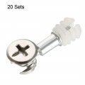 Uxcell 3-in-1 Furniture Connecting Kit 13mm Od Cam Fitting M6x25mm Dowel Screws 10 7mm Pre-inserted Nut 20 Sets