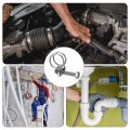 Uxcell 10pcs Double Wire Hose Clamp 16-19mm Adjustable Stainless Steel Clips With M6 Bolt For Dust Collection Pump Pipe