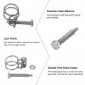 Uxcell 10pcs Double Wire Hose Clamp 16-19mm Adjustable Stainless Steel Clips With M6 Bolt For Dust Collection Pump Pipe