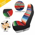 Yettasbin Mexican Serape Blanket Stripes Front Car Seat Cover Non-slip Stain Water Resistant Breathable Protector Universal