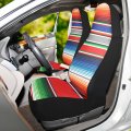 Yettasbin Mexican Serape Blanket Stripes Front Car Seat Cover Non-slip Stain Water Resistant Breathable Protector Universal