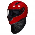 Ilm Full Face Motorcycle Street Bike Helmet With Removable Winter Neck Scarf 2 Visors Dot Model-jk313 L Bright Red