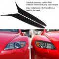 Aramox Headlight Eyebrow Trim Carbon Fiber Front Lamp Eyelids Stickers Fits For Mazda Rx8 Coupe 2004-2008 Black