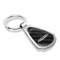 Ipick Image Compatible With Chrysler Logo Real Black Carbon Fiber Chrome Metal Teardrop Key Chain Key-ring