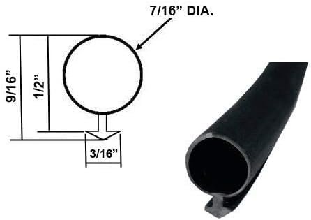 Automotive Black Silicone Bulb Type Gasket 7 16 Dia 3 Backing 15 Ft