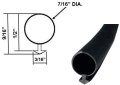 Automotive Black Silicone Bulb Type Gasket 7 16 Dia 3 Backing 15 Ft
