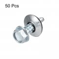 Uxcell 14 X 3 4 Self Drilling Screws With Rubber Washer 50pcs Zinc Plated Steel Roofing Hex Head Tapping Epdm For Metal To
