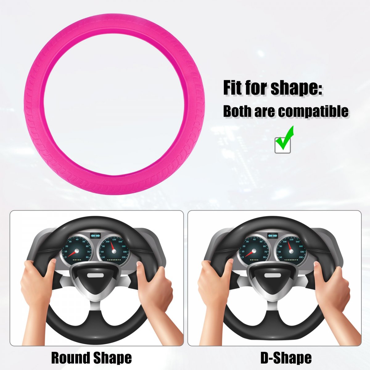 Universal Silicone 14 6 37cm Steering Wheel Cover Foldable Tire Design Protector Interior Trim For Car Rose Red