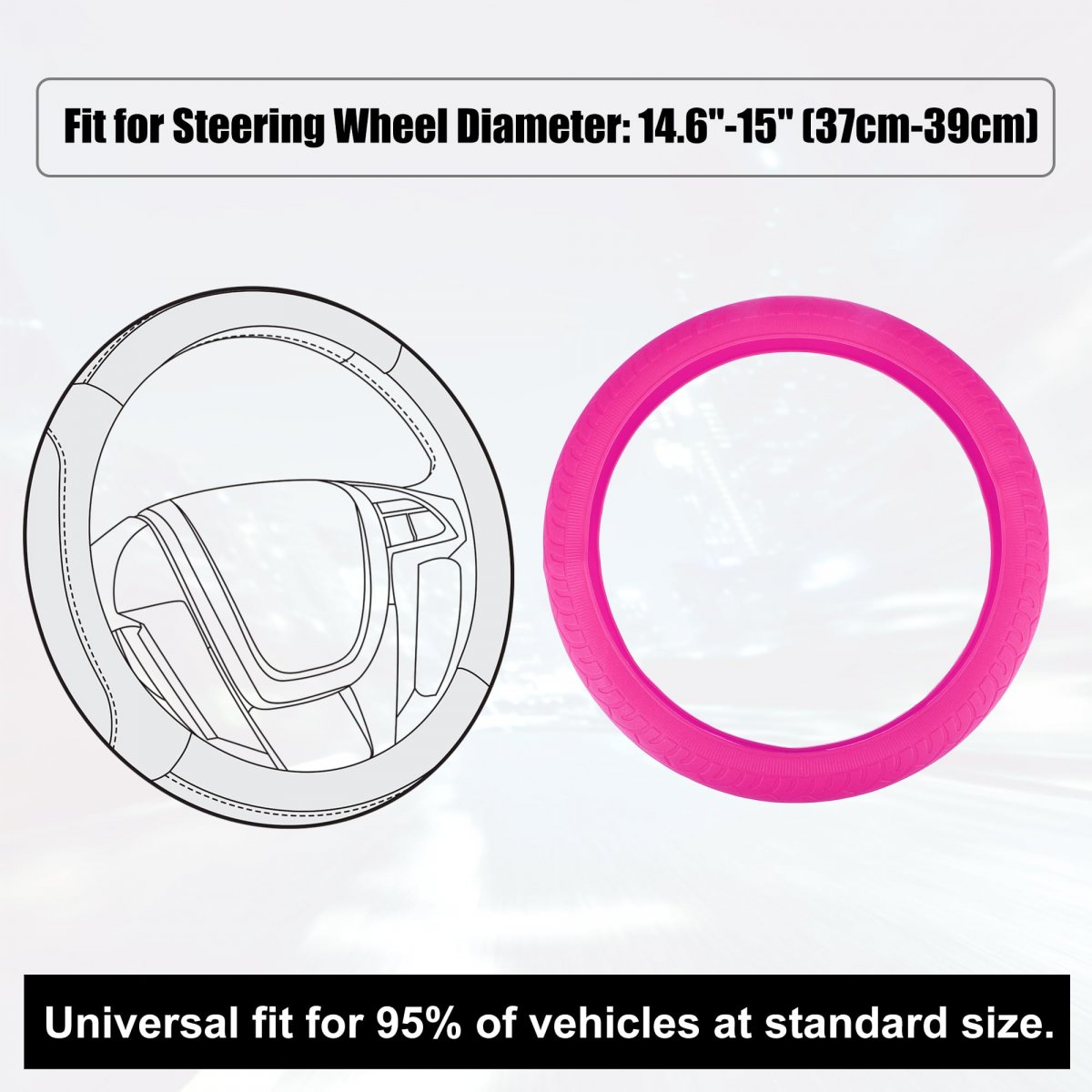 Universal Silicone 14 6 37cm Steering Wheel Cover Foldable Tire Design Protector Interior Trim For Car Rose Red