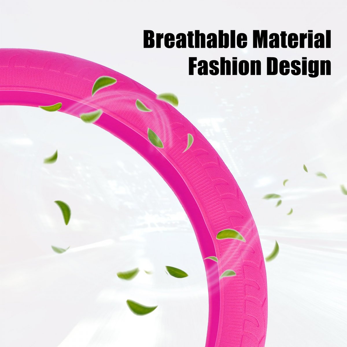 Universal Silicone 14 6 37cm Steering Wheel Cover Foldable Tire Design Protector Interior Trim For Car Rose Red