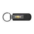Chevrolet Golden Pu Leather Strap Black Metal Bar Key Chain Official Licensed 
