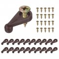 Uxcell 100set Glass Retainer Clips Kit 1 Inch Plastic Cabinet With Screws For Fixing 4mm Thick Doors Mirror Brown