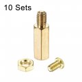 Uxcell M4 Hex Brass Standoff Spacer 14mm 6mm Male-female Threaded Pillar Screw Nut Kit For Pcb Motherboard Computer Circuit