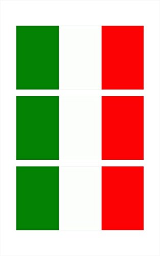 3 Italy Italia Italian Flag Hard Hat Biker Helmet Stickers Decal