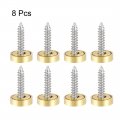 Uxcell Mirror Screws Decorative Caps Cover Nails Polished Gold 12mm 8pcs
