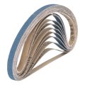 10pcs 3 8 X 21 Sanding Belts 120 Grits Zirconia Abrasive Belt Sander Paper Papers For Metal Alloy Wood Grinding Polishing Blue 