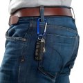 Ipick Image Officially Licensed Ford F-150 2015 Laser-etched Blue Metal Carabiner Keychain With Split Key Rings