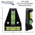 Recpro Rv T-level 4 Pack Cross Check Bubble Level 2 Way Multipurpose For Rvs Camping Hobby Milling Machines Furniture Trailers