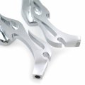Httmt Mt400-010 Ttt001- Aluminum Custom Chrome Mirrors Fire Flame Stem Compatible With All Kawasak Suzuk Cruiser Bikes Models