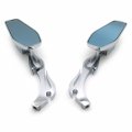 Httmt Mt400-010 Ttt001- Aluminum Custom Chrome Mirrors Fire Flame Stem Compatible With All Kawasak Suzuk Cruiser Bikes Models