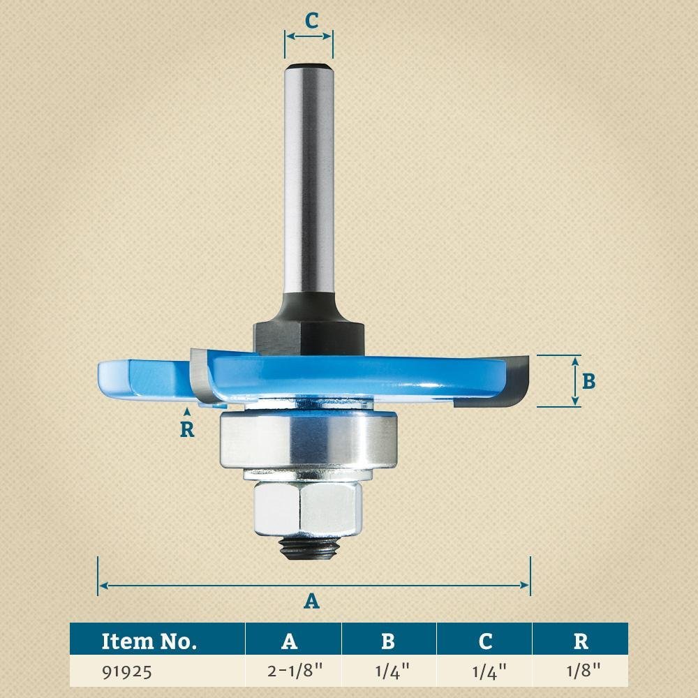 Back Cutter Router Bit For Cabinet Making And Shaker Doors 2 125 In Cutting Diameter Fits 3 4 Panels 1 Grooves Carbide