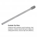 Uxcell Carbide Burrs Rotary Files Single Cut Cylinder With Ball Nose Tungsten Tip 10mm Cutting Head 6mm Shank 150mm 6-inch