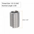 Uxcell Wire Thread Inserts 1 2-13 Unc 2 5d 304 Stainless Steel Helical Type Coiled Screw Repair Threaded Sleeve Sheath 10pcs