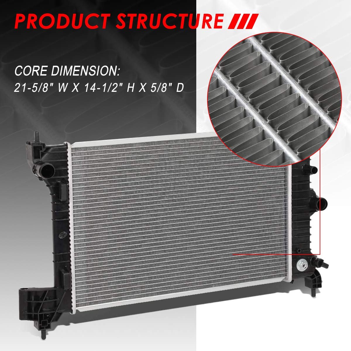 Dpi 13247 Factory Style Row Cooling Radiator For Chevy Sonic 1 8l 2012 To 2018 Aluminum Core Fits Automatic Or Manual