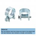 Uxcell 10pcs Mini Fuel Line Pipe Hose Clamp Clip Adjustable 16-18mm 63 -0 71 Injection Style Zinc Plated Tube Clamps