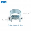 Uxcell 10pcs Mini Fuel Line Pipe Hose Clamp Clip Adjustable 16-18mm 63 -0 71 Injection Style Zinc Plated Tube Clamps