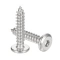 M4 X 20mm 25 Pack Flat Round Socket Head Screws Stainless Steel Self Tapping Full Thread Hex Cap Bolt For Wood Furniture 