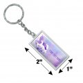 Graphics More Rectangle Personalized Custom 1 Line Magical Mom Unicorn And Baby Keychain In Chrome Plated Metal