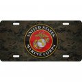 Us Marine Corps Usmc Crest Camoflauge License Plate 