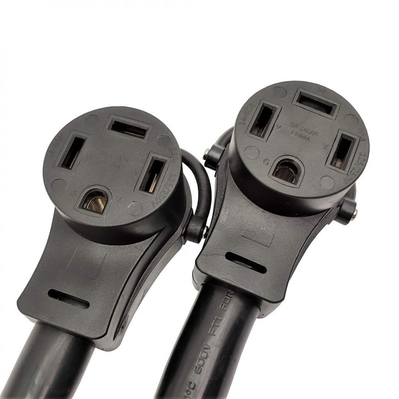 Parkworld 886191 Nema 14-60 Splitter Cord Adapter 14-60p Male Plug To 2 14-60r Female Connector Black 3ft
