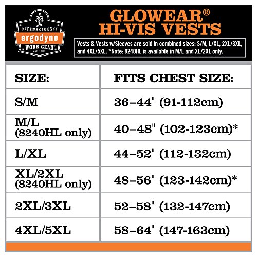 Glowear 8320z Ansi Class 3 High Visibility Orange Reflective Safety Vest With Sleeves 4xl 5xl