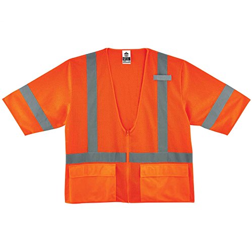 Glowear 8320z Ansi Class 3 High Visibility Orange Reflective Safety Vest With Sleeves 4xl 5xl