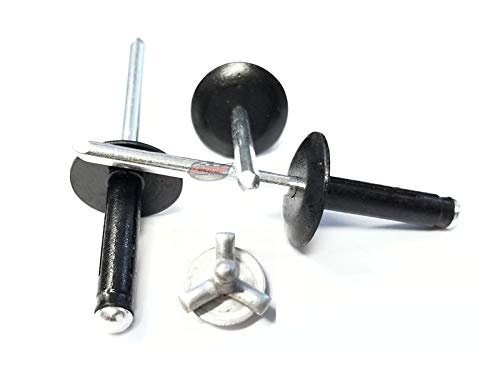 Black 3 16 Small Head Tri-fold Exploding Aluminum Mandrel Pop Rivets 250 Pack