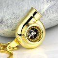 Maycoma Creative Spinning New Turbo Turbocharger Keychain Key Chain Ring Keyring Keyfob Gold Color