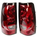 Tail Lights Pair For 2003 2006 Chevy Silverado 1500 2500 3500 And 2007 Classic Red Clear Lens Chrome Housing With Bulb Harness 