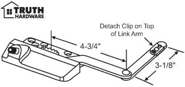 Casement Window Operator Left Hand Dyad White